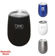 Halcyon&reg; 12 oz. Stainless Steel Wine Glass with Acrylic Lid, Laser, Standard - Drinkware