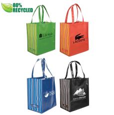 EcoStripes Recycled Tote - Durable & Water Resistant - Occasions
