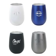 Halcyon&reg; 12 oz. Stainless Steel Wine Glass, Laser, Premium - Tumblers
