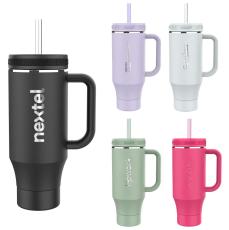 Takeya&reg; 40 oz. Straw Tumbler With Handle, Laser - Premium - Sports Bottles