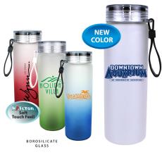 Halcyon&reg; 20 oz. Frosted Glass Bottle with Screw on Lid - Sports Bottles
