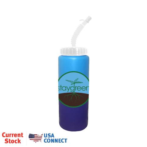Drinkware - Sports Bottles - Mood&trade; 32 oz. Sports Bottle With Flexible Straw, Full Color Digital