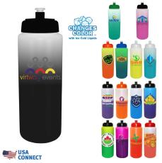 Mood&trade; 32 oz. Sports Bottle With Push 'n Pull Cap, Full Color Digital - USA Connect - Sports Bottles