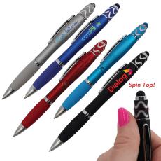 Halcyon&reg; Silhouette Spin Top Pen with Stylus, Full Color Digital - New Additions