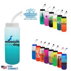 Mood&trade; 32 oz. Sports Bottle With Flexible Straw, Full Color Digital - USA Connect - Sports Bottles