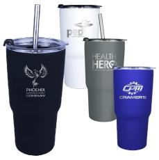 Halcyon&reg; 20 oz. Tumbler with Stainless Straw/Flip Top Lid, Laser, Premium - Drinkware