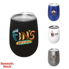 Halcyon&reg; 12 oz. Stainless Steel Wine Glass with Lid, Full Color Digital - New Additions