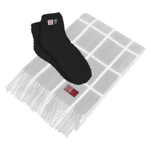 Health & Wellness - CozyNest Embroidered Blanket & Socks Set