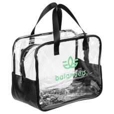Gem Clear PVC Zippered Bag with Easy-Access Shoe Compartment - Tote Bags