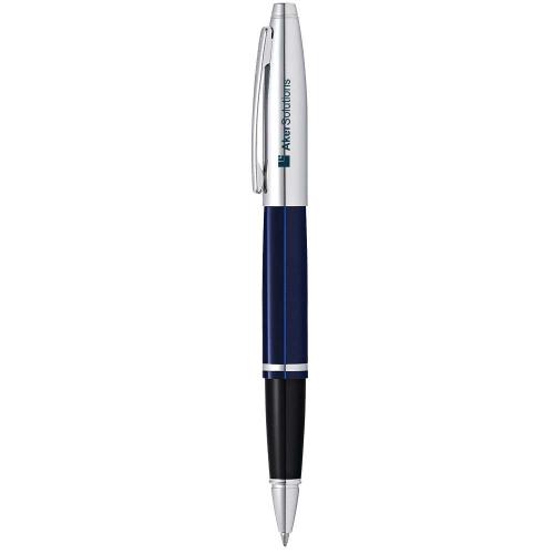 Pens & Writing - Cross Calais Rollerball Pen - Chrome and Blue Lacquer