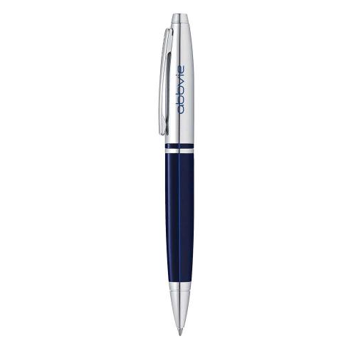 Pens & Writing - Cross Calais Ballpoint Pen - Chrome & Blue Lacquer