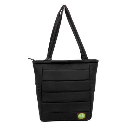 Bags - Backpacks - Otaria&trade; Puffy Recycled Tote Bag, Leather Patch - Full Color