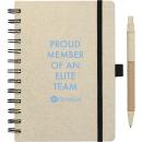 FSC&reg; Mix 5" x 7" Wheat Straw Notebook with Pen