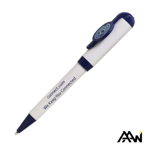 Pens & Writing - Ballpoint Pens - Jumbo VividPrint&trade; Billboard Twist White Pen - Colored Accent