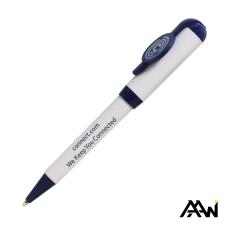 Jumbo VividPrint&trade; Billboard Twist White Pen - Colored Accent - Plastic Pens