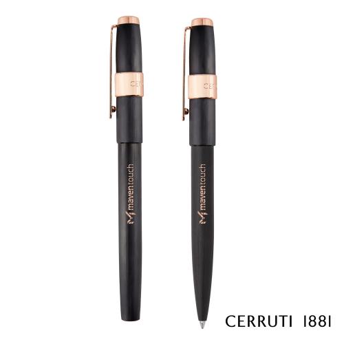 Pens & Writing - Gift Sets - Cerruti 1881&reg; Block Brushed Ballpoint & Rollerball Pen Set
