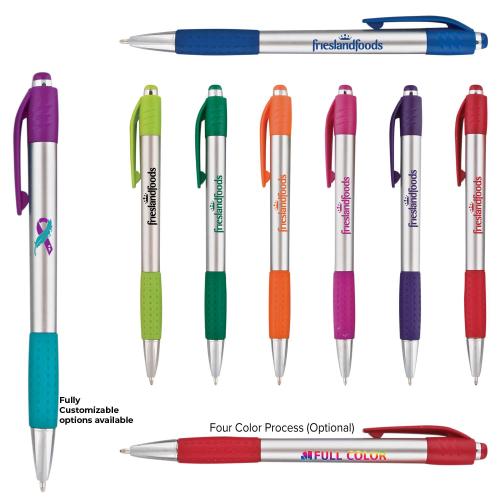 Pens & Writing - Ballpoint Pens - Gripix Silver Glide Pen - Colorful Impressions