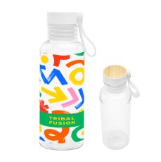 20 Oz. Full Color Cade rPET Bottle With Bamboo Accent Lid and Silicone Easy Carry Handle - New Additions