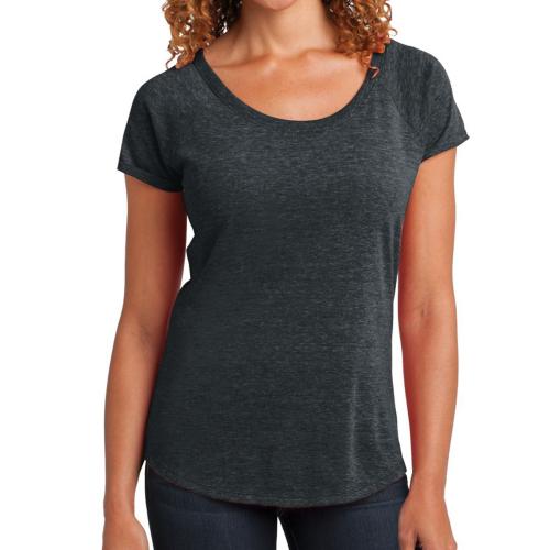 District Made&reg; Ladies' Tri-Blend Scoop Tee
