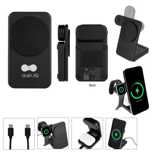 Technology - Wireless Chargers - MagniFold Qi Tri-Charger Pad - Silk Screen