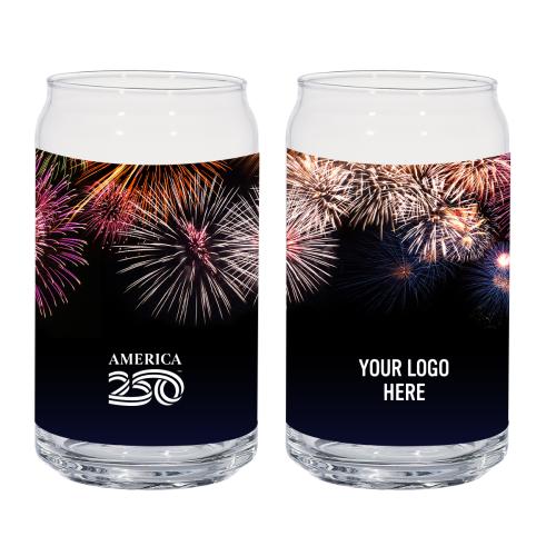 Drinkware - Barware - America250&trade; 16 Oz. Full Color Ale Glass Can