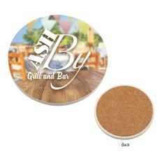 ColorSorb Dolomite Coaster with Cork Base - Barware