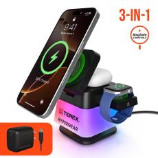 Hypergear PowerFold Cube 3-in-1 Wireless Charging Stand with 15W Magnetic Wireless Fast Charge - Bags