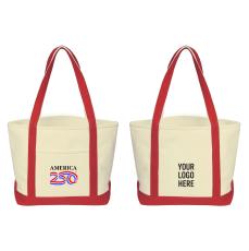America250&trade; Medium Starboard 24 Oz. Recycled Cotton Canvas Tote Bag - Beach Bags