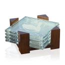 CrystalGlow Jade Coasters Set - Deep Etch