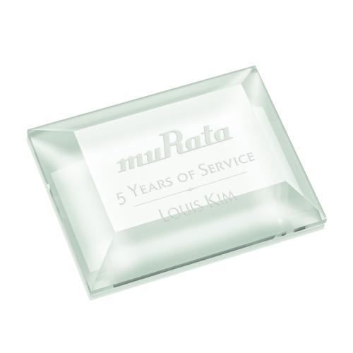 Desk & Office - Paperweights - CrystalVizion Clear Etch Paperweight