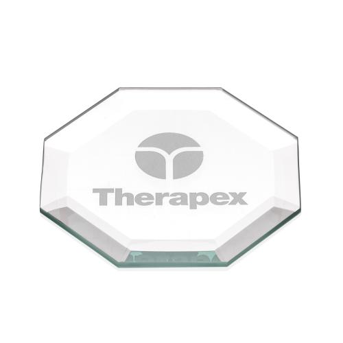 Drinkware - Barware - Coasters - CrystalClear Etch Coaster Set - Rosewood Base