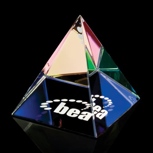Desk & Office - Paperweights - ColorCascade Crystal Pyramid Paperweight