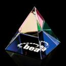 ColorCascade Crystal Pyramid Paperweight