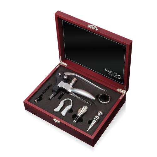 Drinkware - Barware - Wine Accessories - Rosewood Elegance 5pc Wine Gift Set