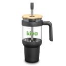 EcoSipper 40oz Glass Tumbler with Bamboo Lid & Straw
