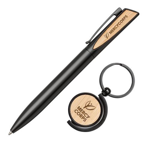 Pens & Writing - Gift Sets - EcoFusion Bamboo Pen & Keyring Set
