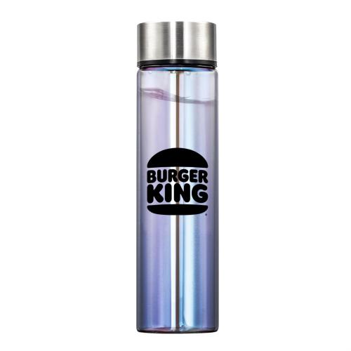 Drinkware - Water Bottles - HydroLux 20oz Glass Essence Bottle - Gun Metal Blue