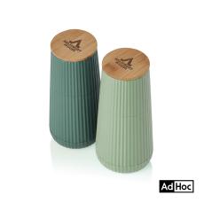 AdHoc&reg; Scape Salt & Pepper Mill Set w/Oak Wood Lid - Salt & Pepper