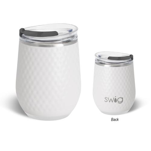 Drinkware - Tumblers - 12 Oz. Swig Life&trade; Golf Ball Stainless Steel Stemless Wine Tumbler