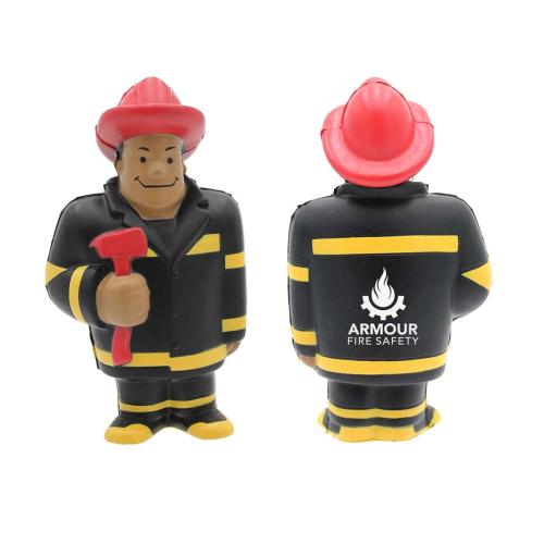 Toys & Novelties - Stress Relievers - FlameQuell Black Firefighter Squeeze Pal