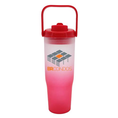 Drinkware - Tumblers - Halcyon&reg; 30 oz. Recycled Ombre Tumbler with Carrying Handle, Full Color Digital
