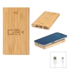 EcoCharge Bamboo 5000mAh Wireless Power Hub - Wireless Chargers