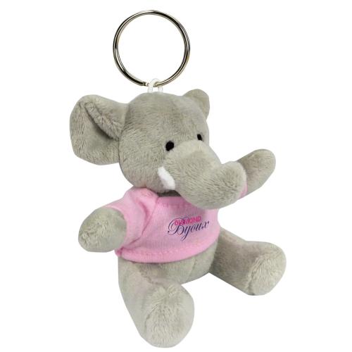 Toys & Novelties - Plush Stuffed Animals - CharmElephant Plush Key Chain - Gray Softness