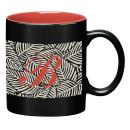 BLACK WITH CORAL 180c