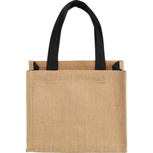 Bags - Tote Bags - EcoCharm Mini Black Jute Tote