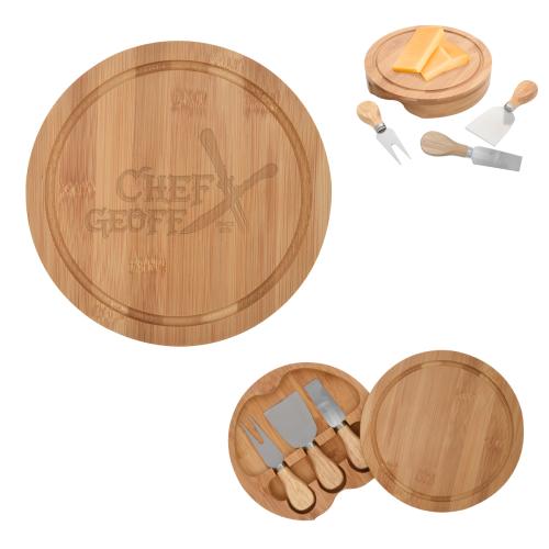 Home & Kitchen - Cutting Boards - Bamboo Delight Cheese Serve Set