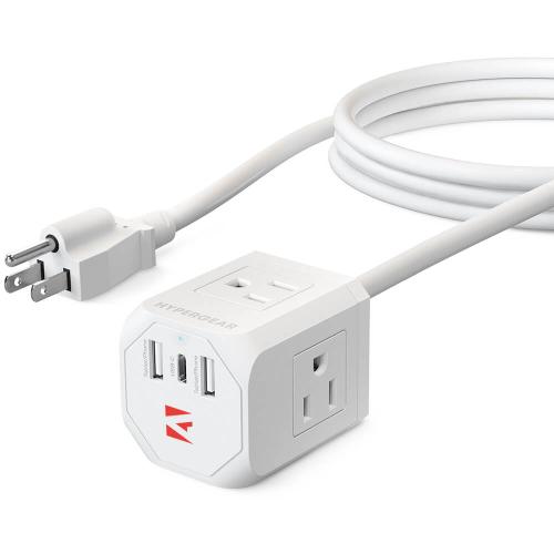 Bags - Travel Accessories - HyperGear CUBE Multi-Port Power Strip Extension Cord