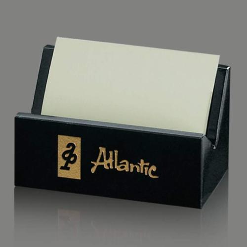 Desk & Office - Card Holders - Marbella Black Card Holder - Etched Elegance