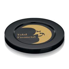 MarbLuxe Black Etched Round Coaster Set - Coasters