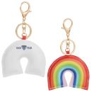 PrismGlow Rainbow Leather Keychain